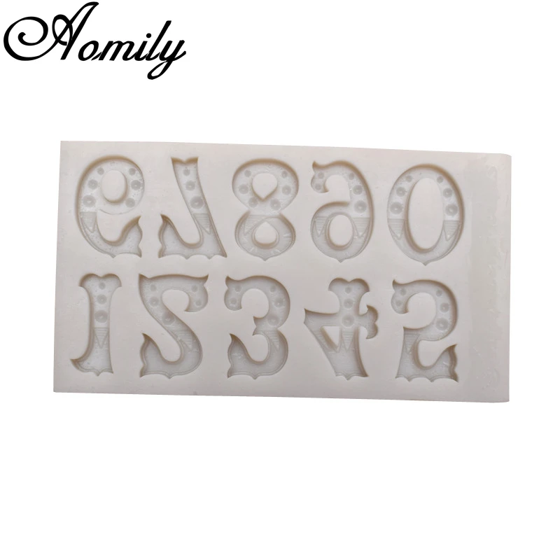 Aomily Number 0-9 Silicone Molds Cake Chocolate Mold Wedding Cake Decorating Tools Fondant Sugarcraft Soap Mould Baking Tools