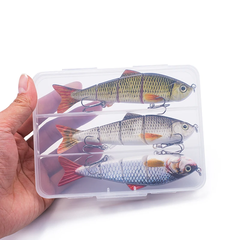 Frei kombinierbares Set 125mm/17g Mehrteilige Schwimmköder 4-Segment-Wobbler Angelköder-Set Crankbait-Köder Harter Kunstköder