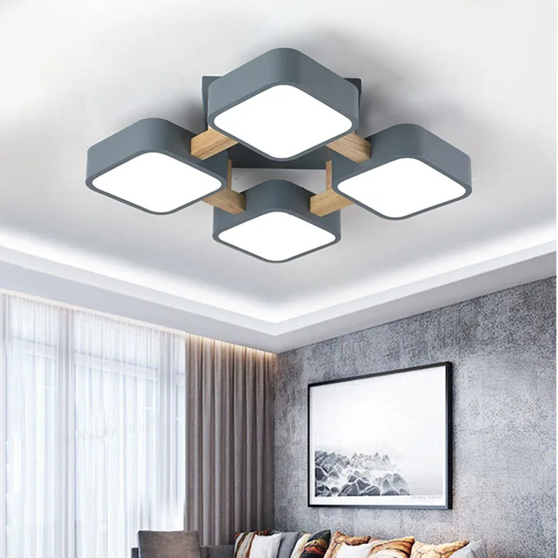 New Modern Bedroom Ceiling Light Kitchen Office Square Chandelier Study Corridor Villa Lighting Tool LED Brightness Adjustable