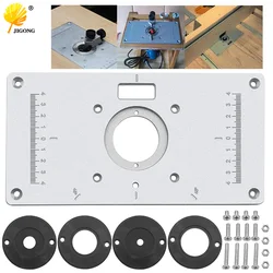 Multifunctional Aluminium Router Table Insert Plate Woodworking Benches Wood Router Trimmer Models Engraving Machine