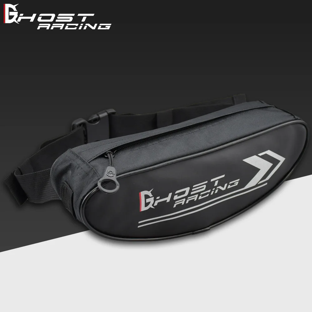 GHOST RACING Motorcycle Tank Bag Waterproof Moto Black Waist Bag Motorbike Handlebar Bag Single Shoulder Bag Motorcycle Backpack