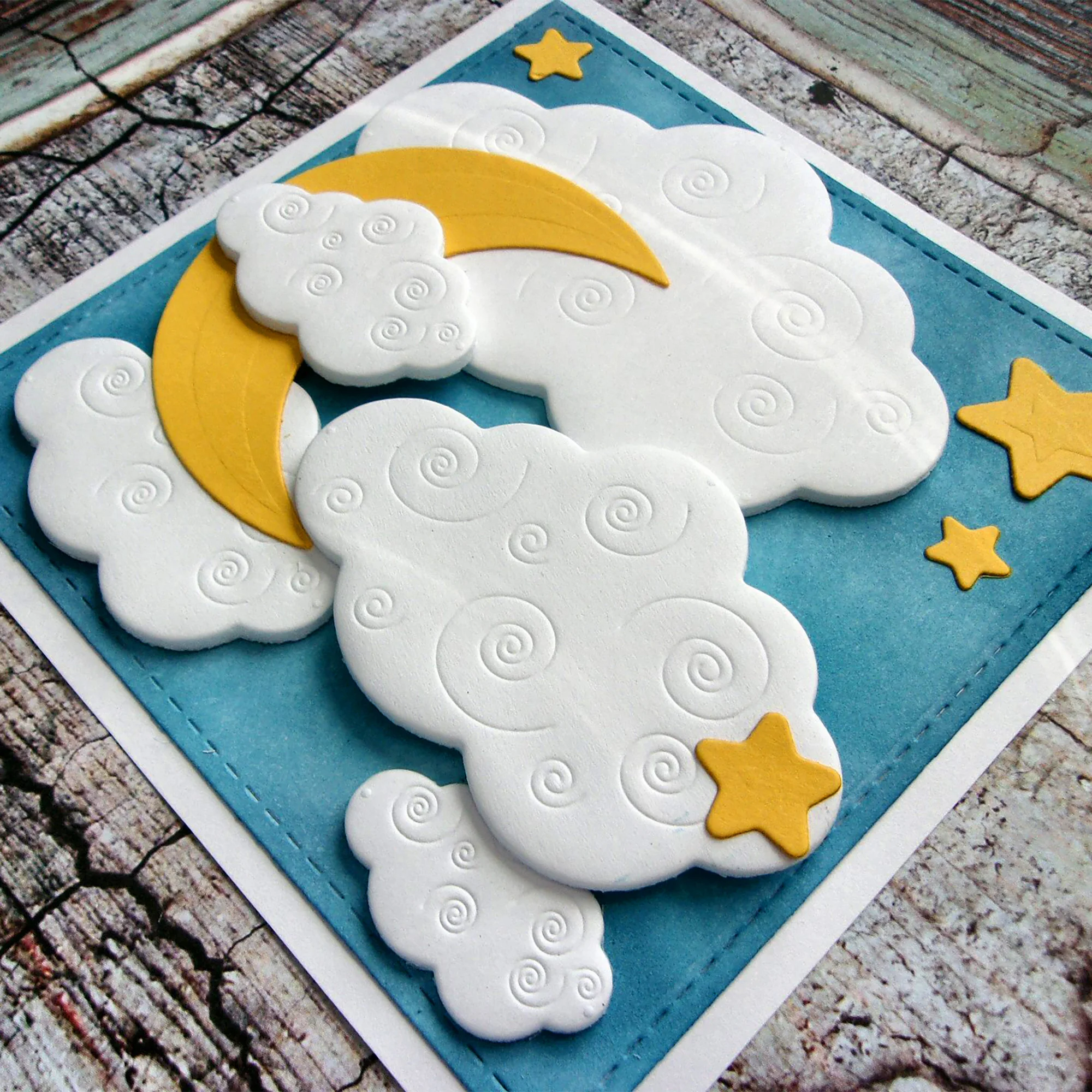 Night Sky Metal Cutting Dies Moon Star Cloud Stencil for DIY Scrapbooking Paper Card Decorative Craft Embossing Die