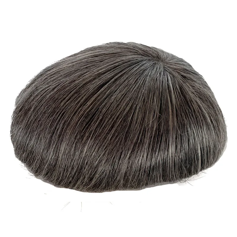 Toupee Ultra Thin Skin Toupee V-Loop Human Hair Full Super Thin Skin Base Celebrities Choice Toupee For Men