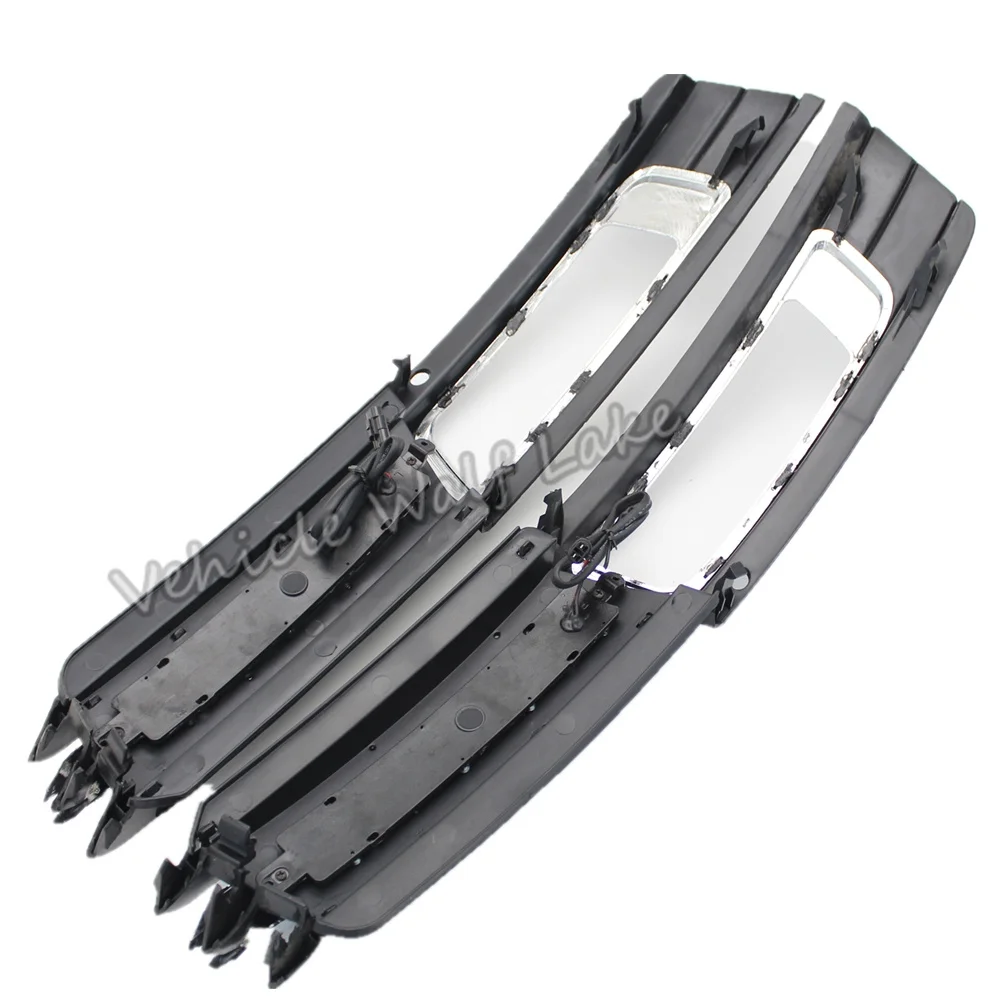 2pcs Car LED DRL For Audi A6 C6 2009 2010 2011 Car Fog Lamp Grille With LED DRL Daytime Running Lights With Wire Of Harness