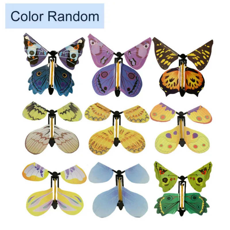 

100pcs/Lot The Magic Butterfly Flying Butterfly With Card Toy With Empty Hands Solar Butterfly Wedding Magic Props Magic Tricks