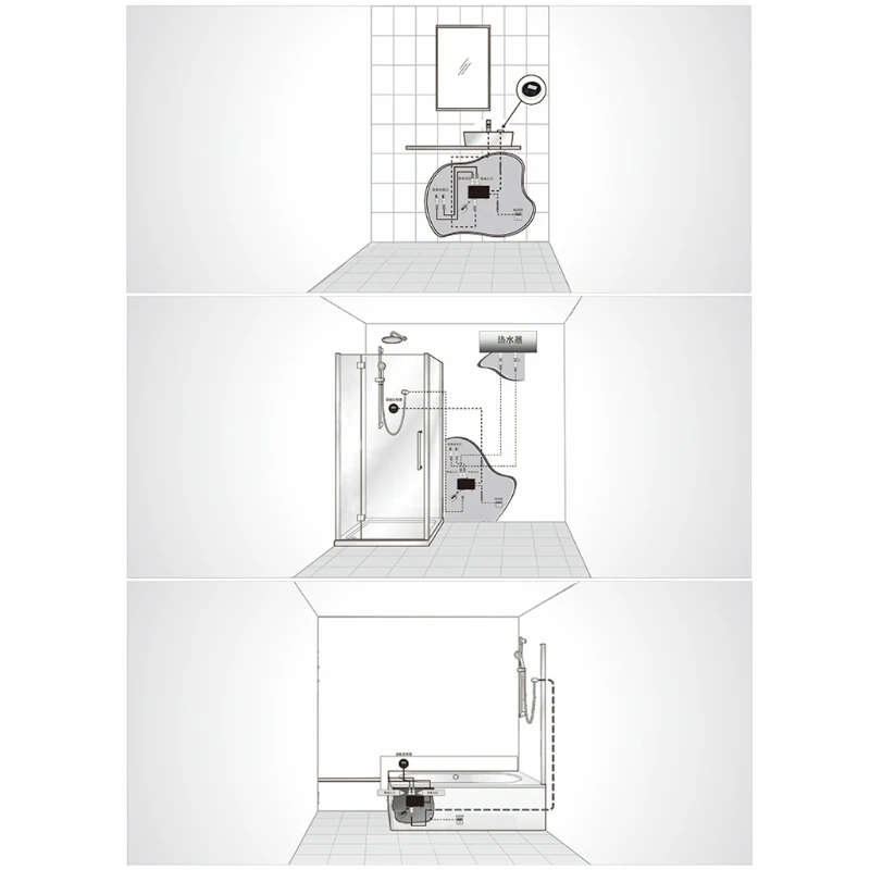 Digital LCD Touch Thermostatic Faucet Mixing Water Controller Water Temperature Mixer Mixed Controller G1/2" EU Plug