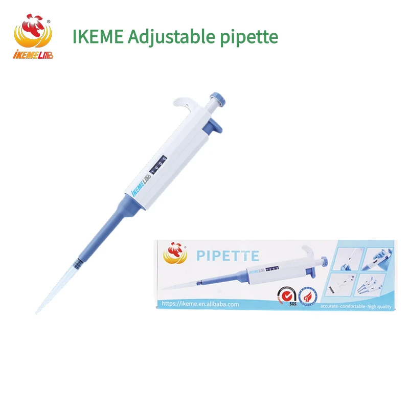 IKEME laboratoř pipetou 100-1000ulsingle běžící pás digitální micropipette nastavitelný plastový pipeta laboratoře aparatura s pipetou tipy