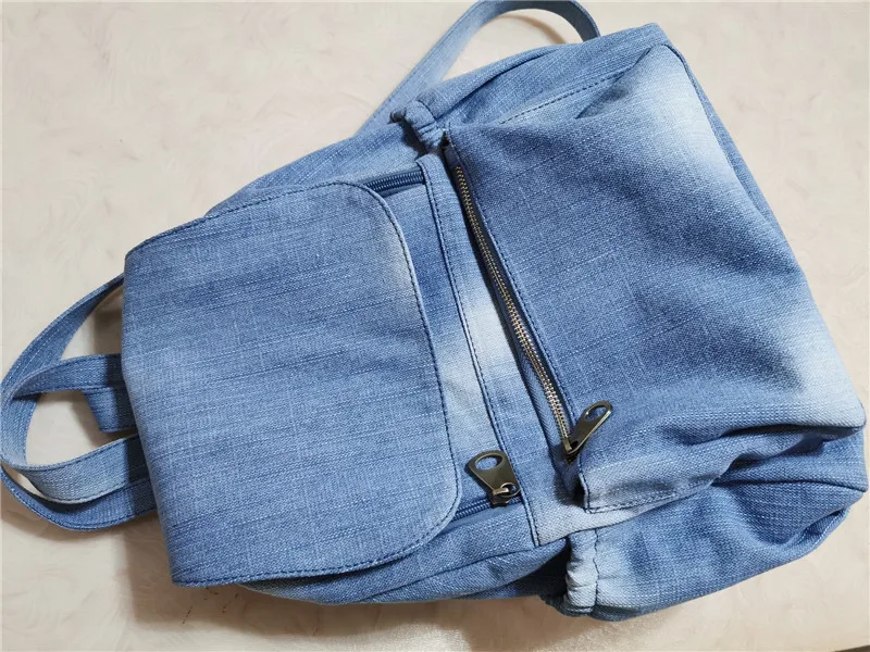 Casual Denim damski plecak o dużej pojemności wysokiej jakości płótno dżinsy tornister studencki plecak podróżny plecak Mochila niebieski