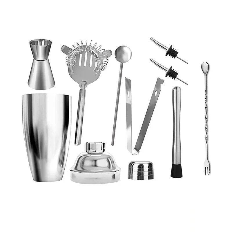 9Pcs/Set 550-750mL Drink Bartender Browser Kit 2019NEW Tools Stainless Steel Mixer Set Cocktail Shaker Lovely Creative Quality