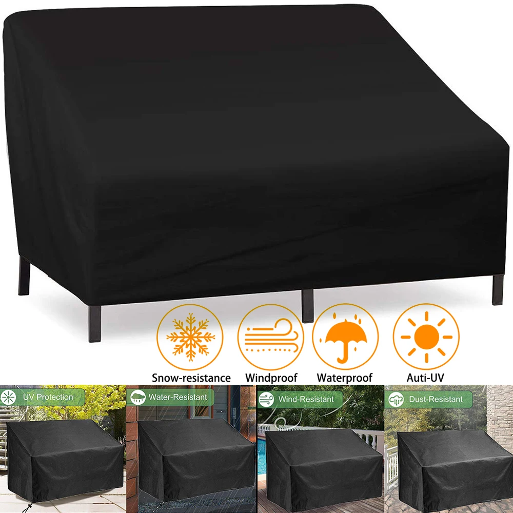 Waterproof Chair Cover High Back Outdoor Patio Courtyard Garden Square Furniture Storage Covers Dust Wind-Proof Anti-UV D30