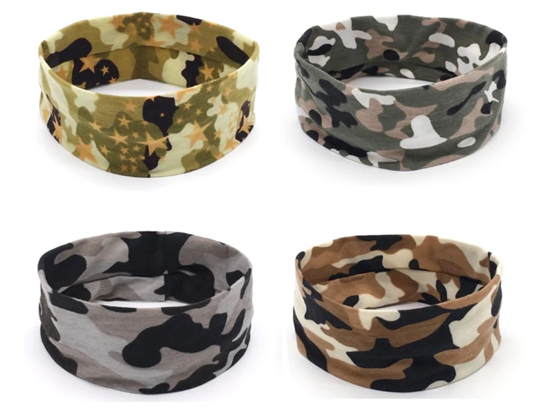 ชายชายอุปกรณ์เสริมผม Headwear พิมพ์ Run ผ้าพันคอ Headbands กว้าง Headwrap สำหรับกีฬา