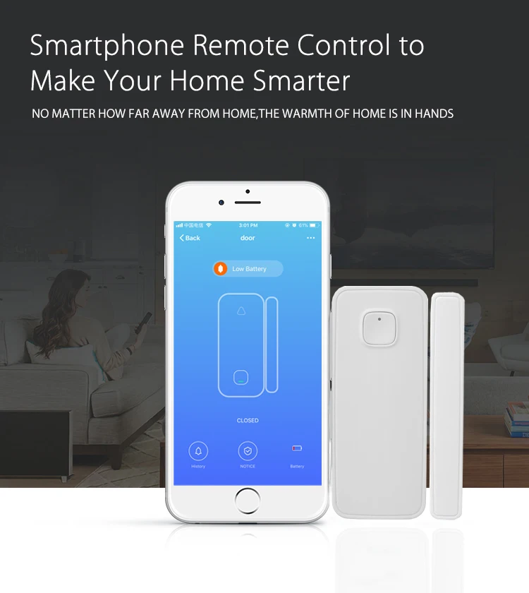 Tuya akıllı Wifi kapı sensörü açık/yakın dedektörü App bildirim pil kumandalı destek Alexa Google ev gerek Hub