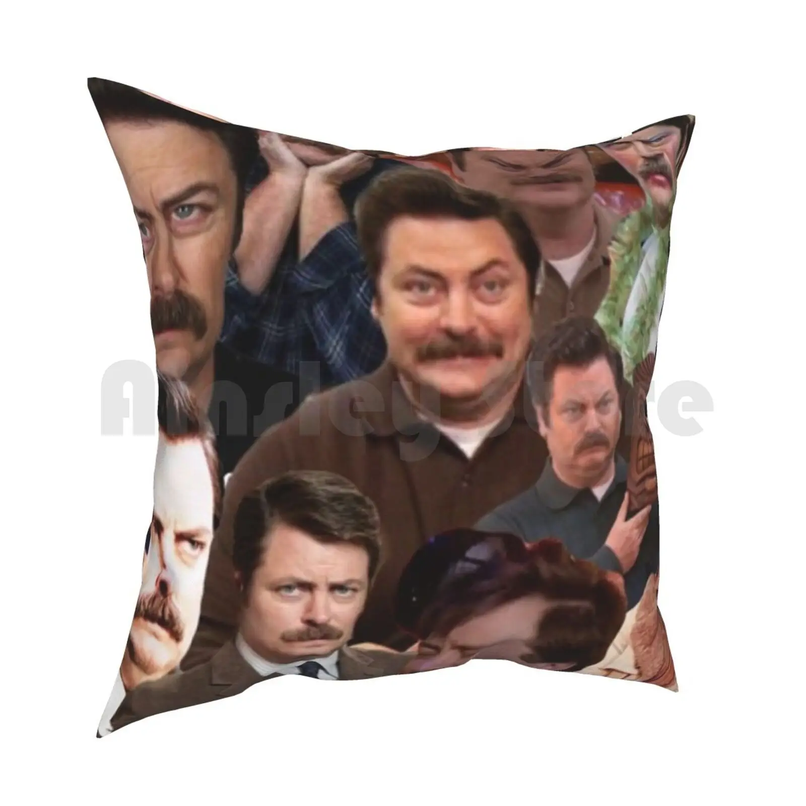 Ron Swanson Collage Pillow Case Printed Home Soft DIY Pillow cover Ron Swanson Collage Parks And Rec Parks And Recreation