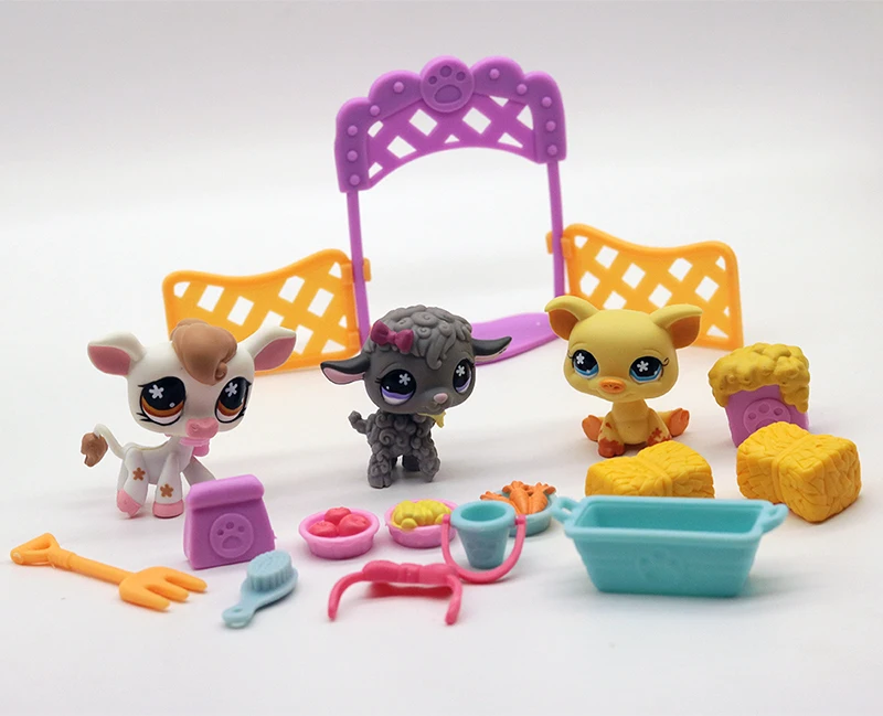 Mini figuras originais de pequeno animal de estimação clássico, macaco, coelho, gato, gatinho, embalagem solta, 4-5 cm