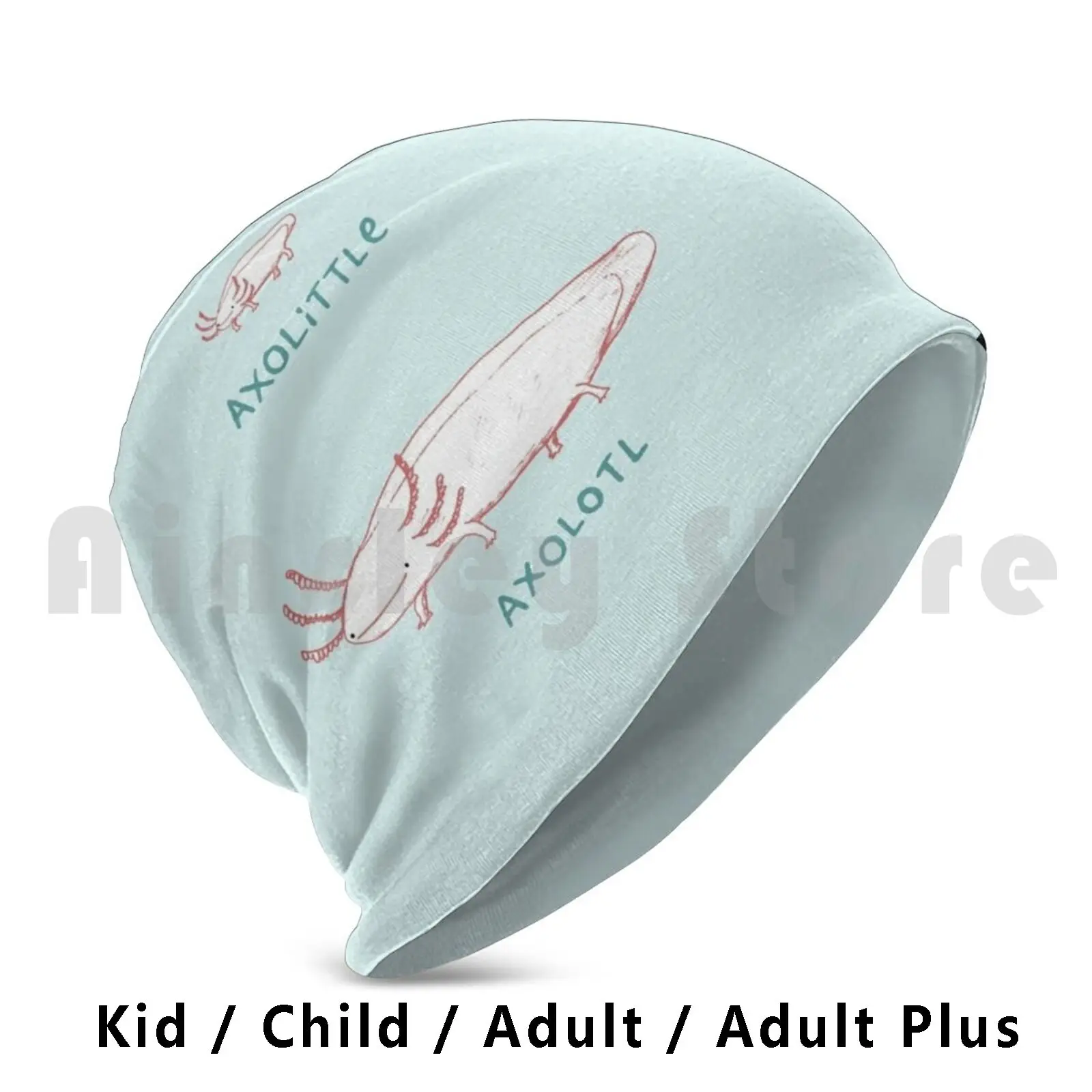 Axolittle Axolotl Beanies Pullover Cap Comfortable Axolittle Axie Funny Floating Axolotl Love Cute Sweet Adorable