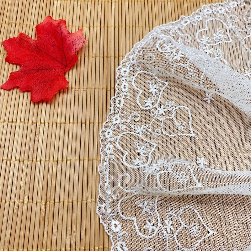 High Quality Wide Heart  Cotton Embroidered Lace Sewing Furnishing Garment Accessories DIY Handmade Craft Materials