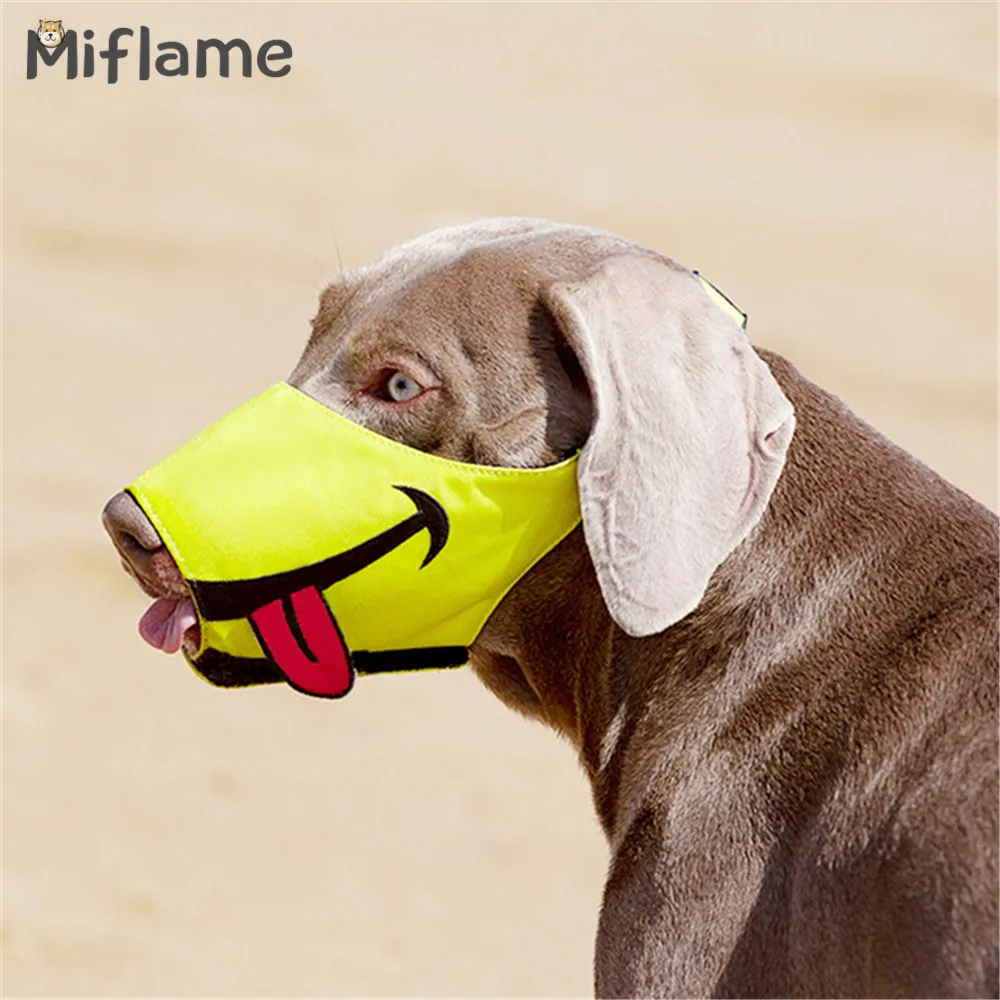 Miflame Outdoor Pet Muzzle Dog Mouth Cover With Teeth Adjustable Big Dogs Muzzle Greyhound Accessories Anti Barking Dog Barrier