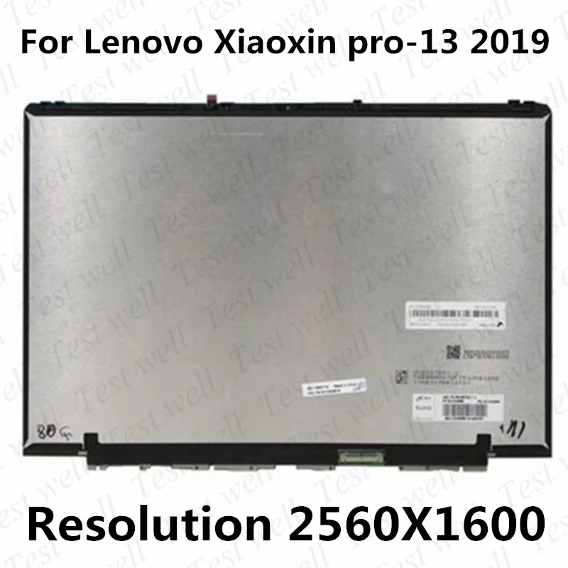 Oryginał dla Lenovo Xiaoxin 13 PRO 2019 ekran LCD do laptopa z pokrywą szklaną rozdzielczość montażowa 2560X1600 FRU: 5D10V42638