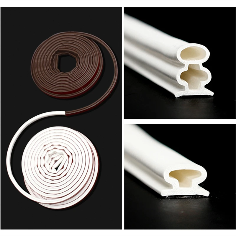 Self-adhesive Gasket for Security Door, Airtight Weatherstrip,6 Meters,Waterproof, Dustproof, Soundproof,Brown White Black image 3