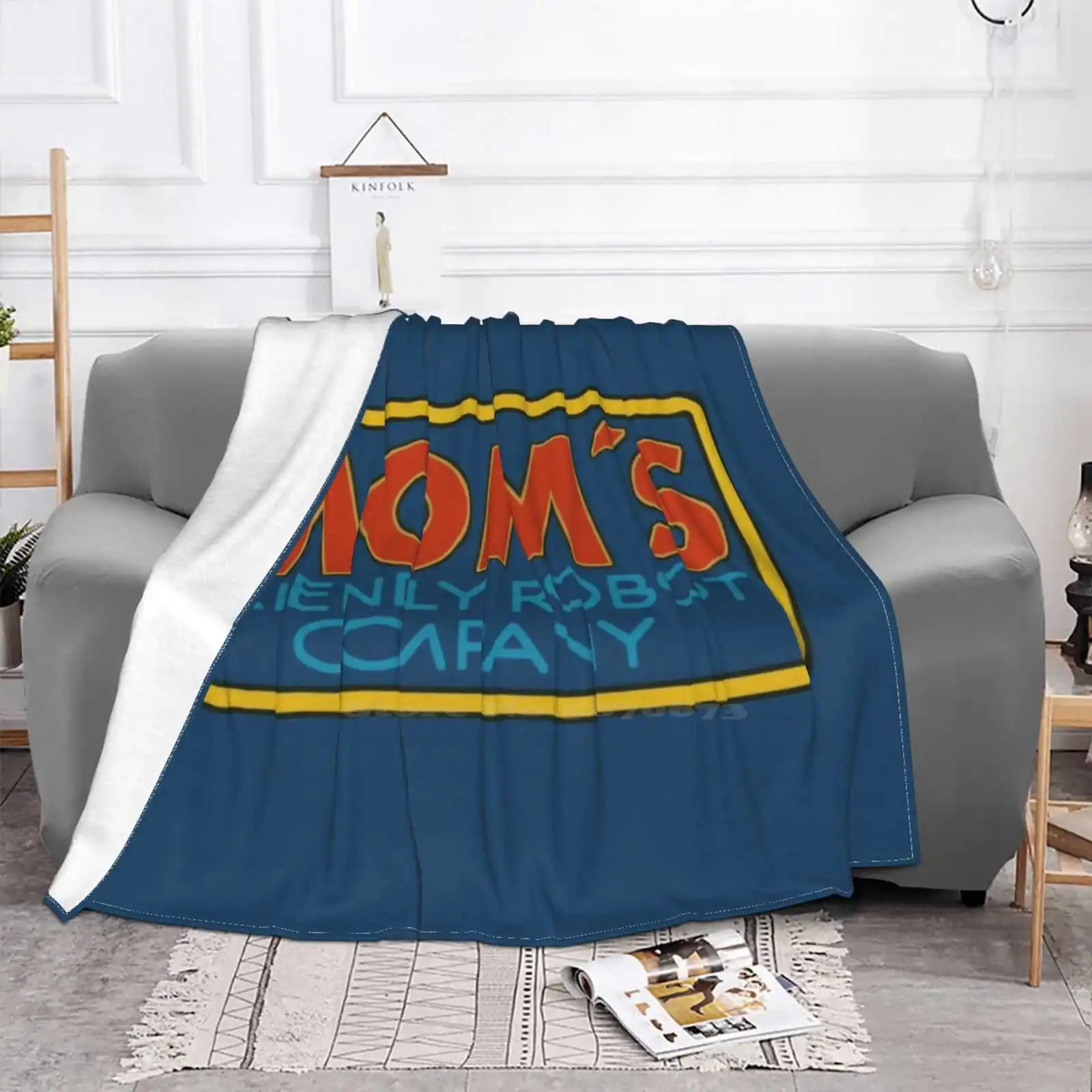 Mom's Friendly Robot Company Low Price New Print Novelty Fashion Soft Blanket Mom Moms Friendly Robot Company Logo Fry Leela