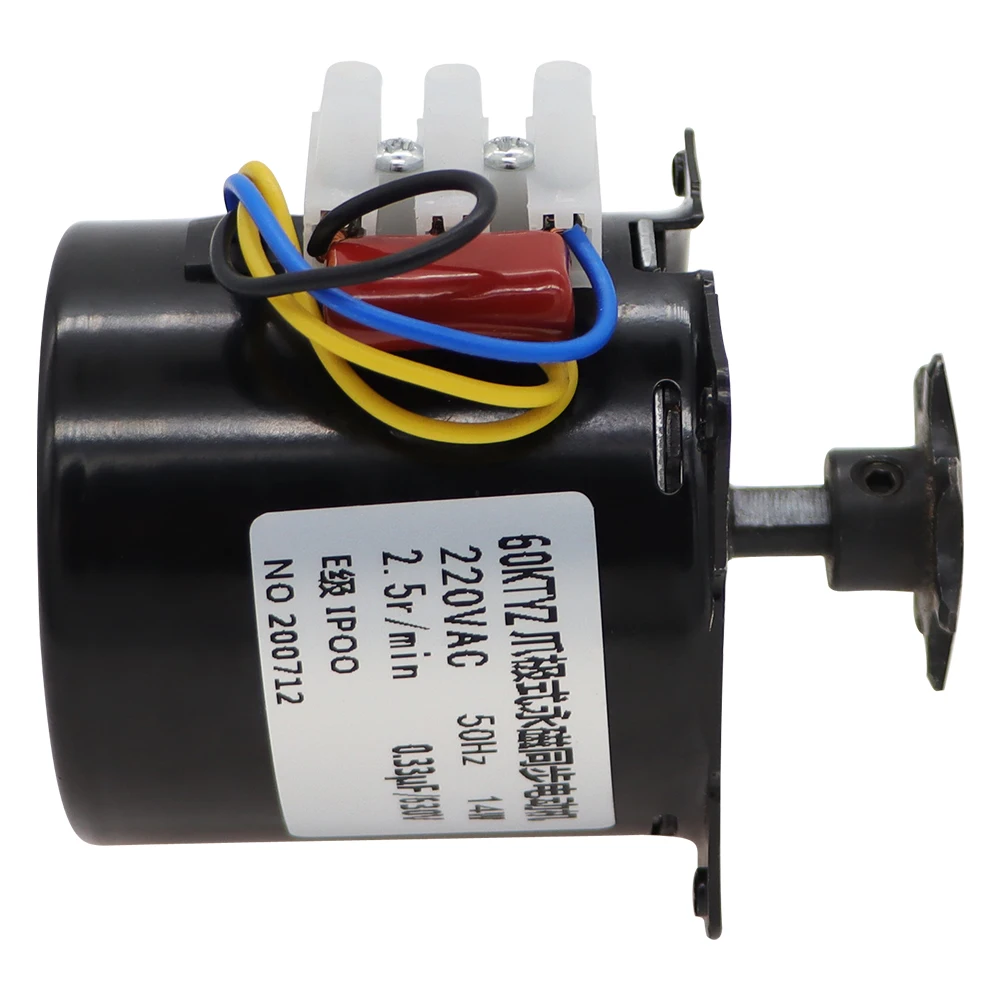 

60KTYZ Micro Gear Motor AC220V 14W Claw Pole Permanent Magnet Synchronous Motor 2.5r/min Low Speed Reducer Motor Electric Motor