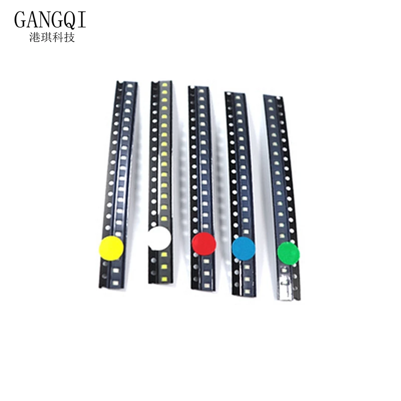5 x 100pcs/Color=500pcs New 1206 0805 0603 Red/Green/Blue/White/Yellow SMD LED kit