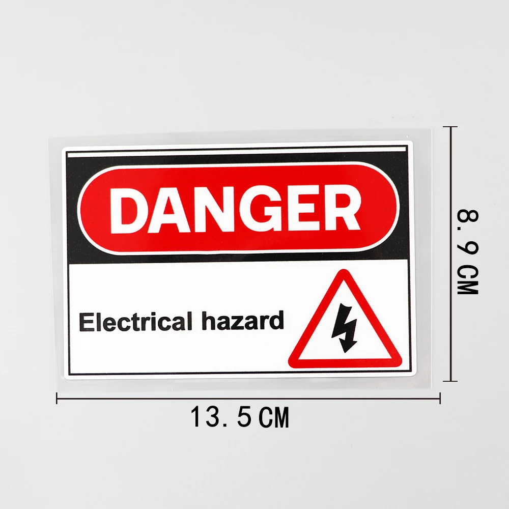 YJZT 13.5CM×8.9CM Danger Electrical Hazard Warning PVC Car Sticker Decal  12C-0574