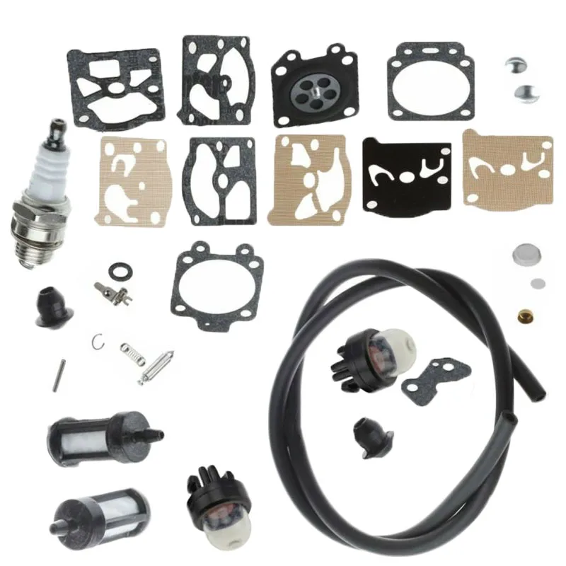 Carburetor Repair Kit With Primer Bulb Fuel Line Filter Spark Plug For FS44 FS36 FS40 Mower Trimmer Repair Kits