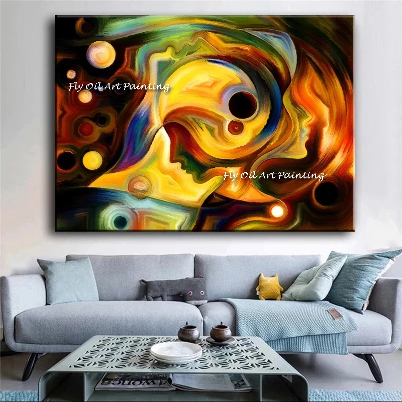 Modern Abstract Handmade Art Soul Ferry Canvas Painting Wall Art Picture For Living Room Home Decor Frameless