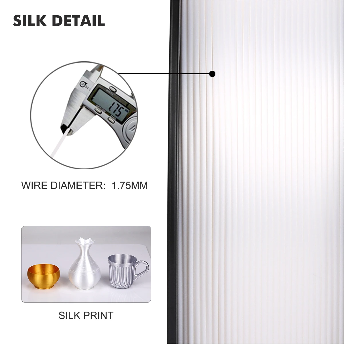 SUNLU 1KG PLA SILK Filament 3D Printer Filament Texture Tangle free 100% no bubble with Vacuum packing Various colors available