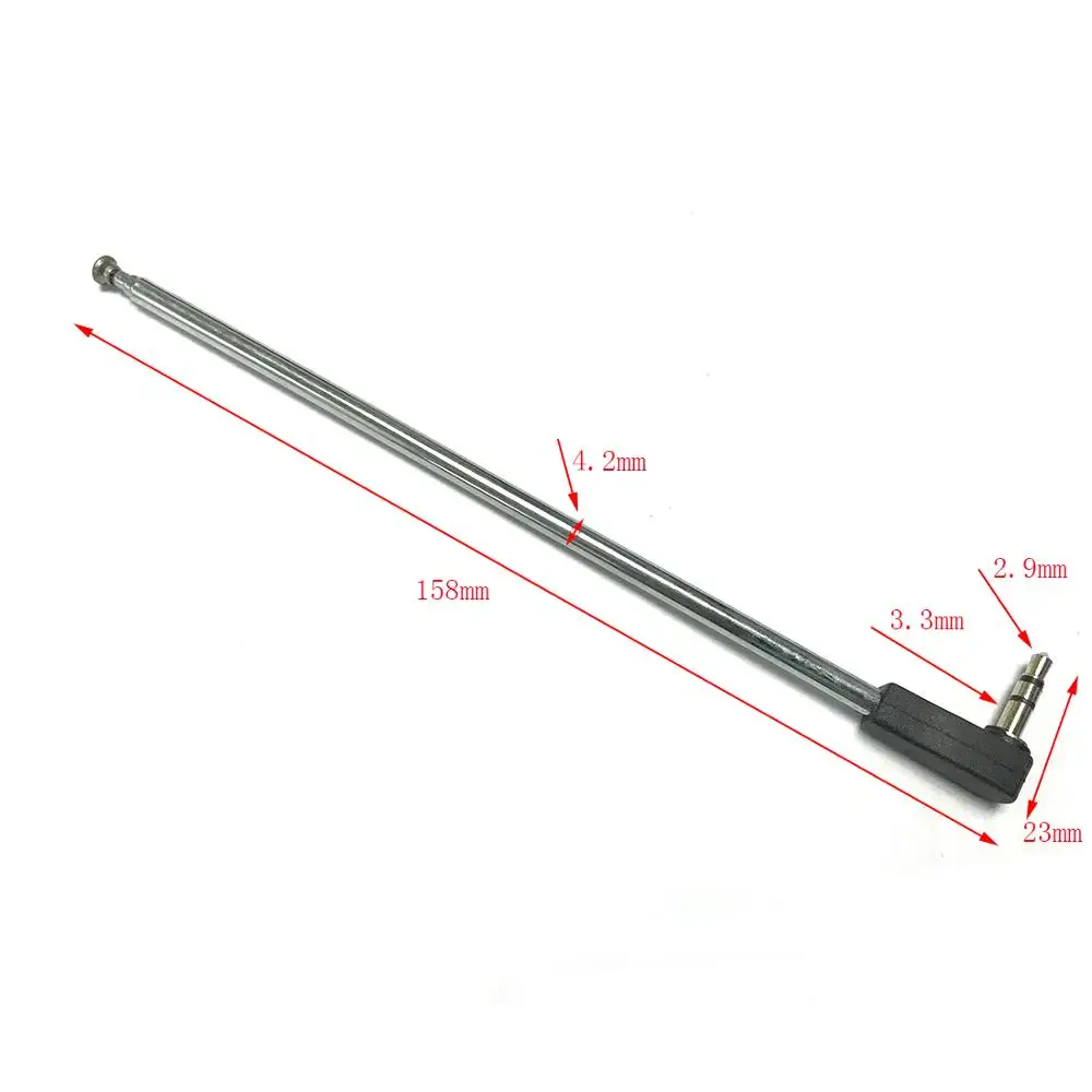 1PC 158mm 3 Section Telescoping Antenna 3.5mm Male FM Radio Aerial  for Mobile Cell Phone