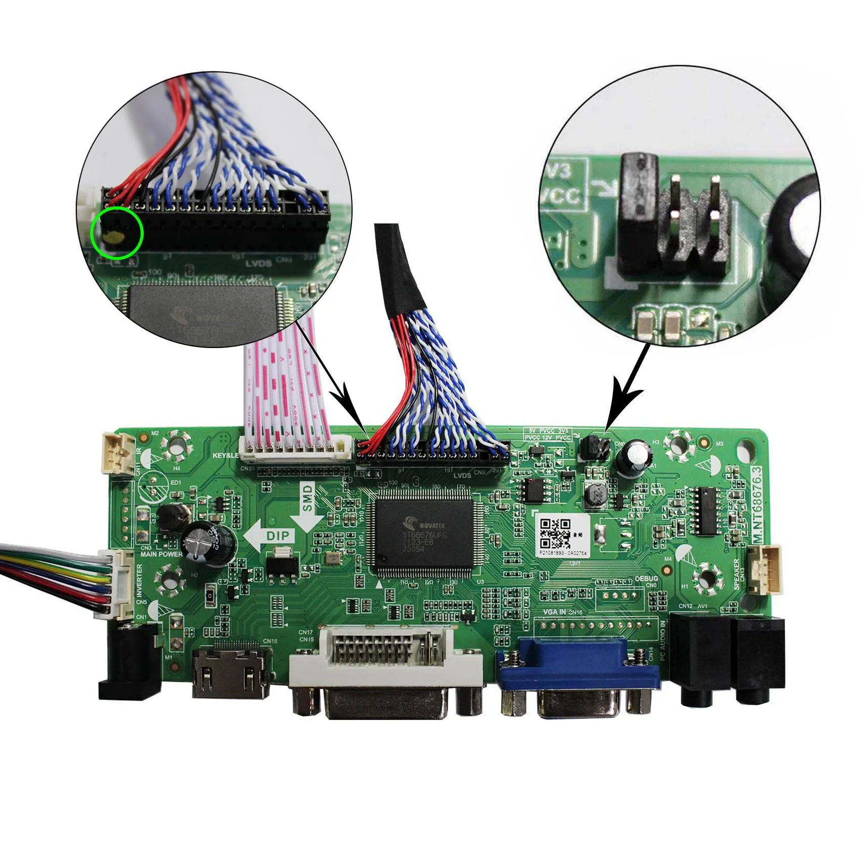 

HD MI VGA DVI Drive Board For 21.5" 23" 1920x1080 LM230WF5-TLD5 LM230WF3-SLB2 LC230EUE-TDA1 LM215WF3-SLC1 LM215WF4-TLE9 LCD