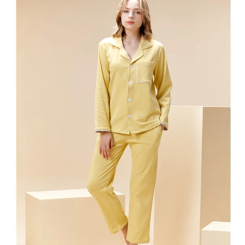 

Couple Nightwear Sleepwear Casual Pajamas Set Women Loungewear Nightgown Soft Intimate Lingerie Autumn Warm Lovers Homewear