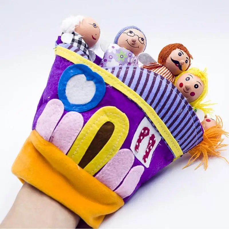 DIY Christmas New Year Gift  Glove Puppet Thumb Doll Cartoon Animal Story Telling Parent-Child Interaction Finger Glove Toys