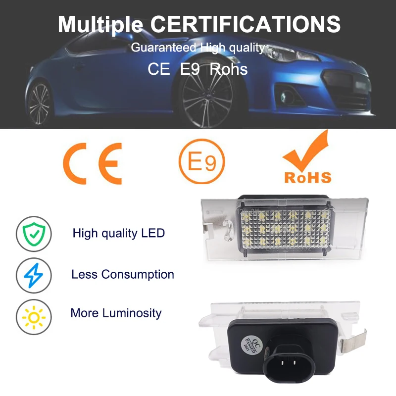 For Nissan Interstar&Opel Movano A For Renault OEM# 7700796163 7701036245 2Pcs Car Accessory Led License Plate Lights