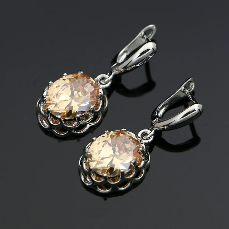 Women Fashion Cubic Zirconia Stone Mosaic Earrings Handmade Silver 925 Dangle Stone Earrings for Women Wedding Dropshipping