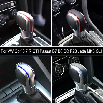 Červená/modrá barva auto semišová kožená řadicí páka pro VW Golf 6 Golf 7 R GTI Passat B7 B8 CC R20 Jetta MK6 GLI DSG emblém 10 nejlepší prodej řadicí páka mk6 gti dsg - №9