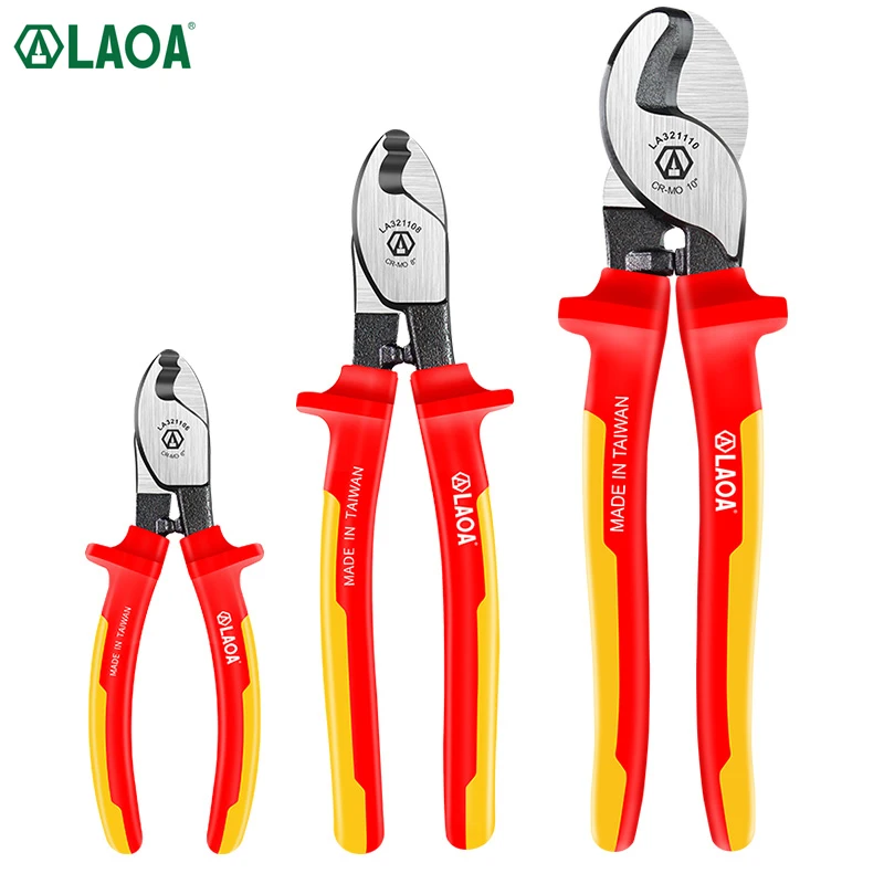 LAOA Insulated Cable Cutter Wire Stripper Electrician Shears Pliers Scissors 1000V German Certification Cr-Mo Cutting Tools