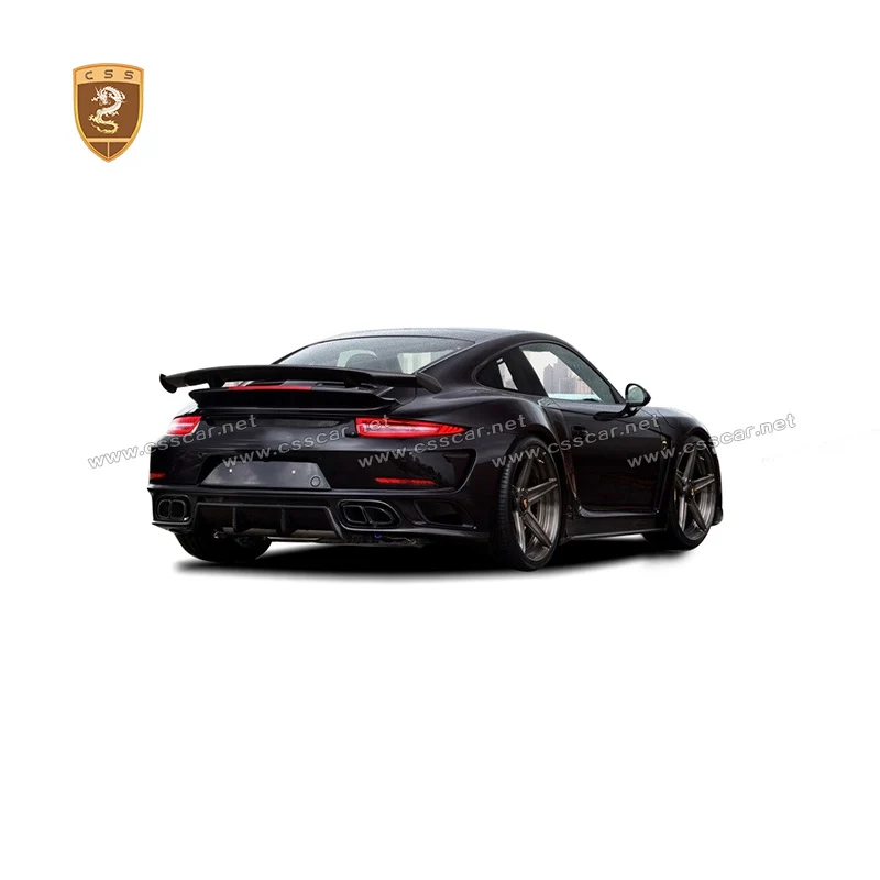 CSSCAR Car Styling 100% Real Carbon Fiber Car Rear Diffuser Spiltter Spoiler For Porsche 991.2 Vehicle Decorative Top Style