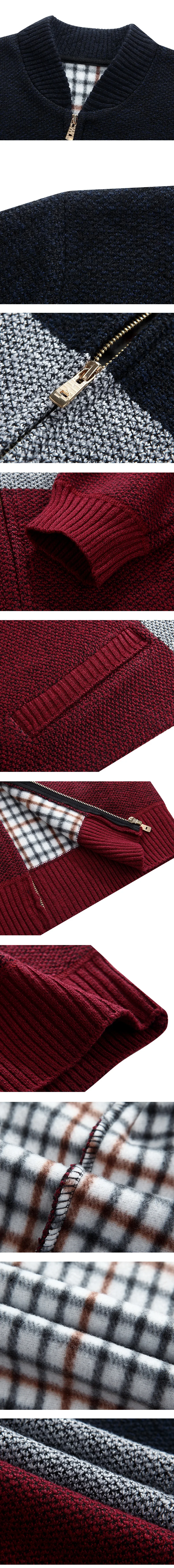 Winter Mode Patchwork männer Gestrickte Jacken Dicke Bequeme Langarm Pullover Mantel Warme Stehkragen Herbst Flut Casual Strickjacke – Detail 2