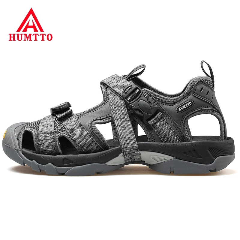 HUMTTO Outdoor Hiking Sandals Men Beach Shoes Breathable Sports Sneakers Hook & Loop Sandals Light Trekking Sandals Men Shoes