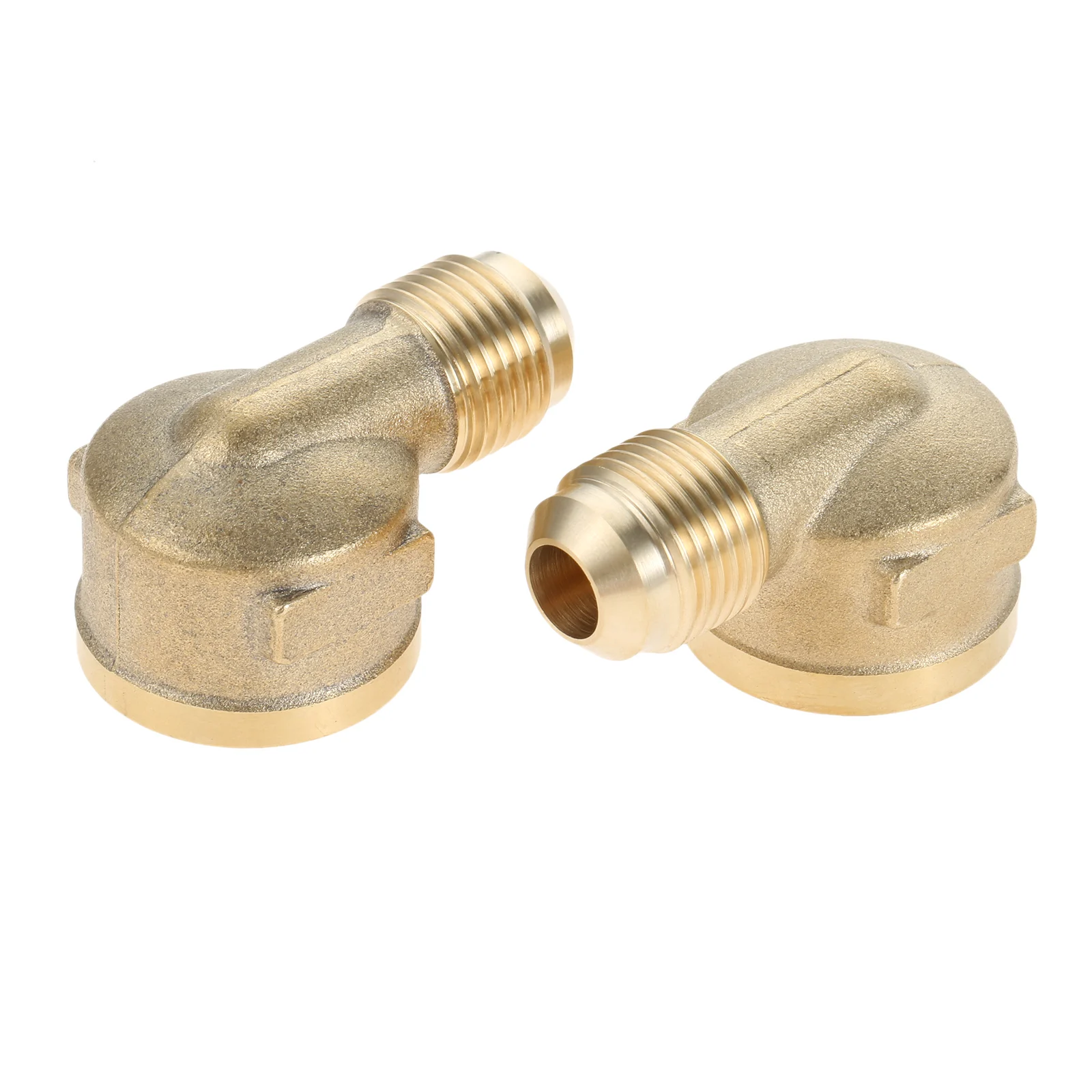 

2 Pcs Propane Gas Water Oil 90 Degree Elbow Connector Coupling Fittings (1/2" Female NPT X 3/8" Male Flare) For Fire Pit Burner