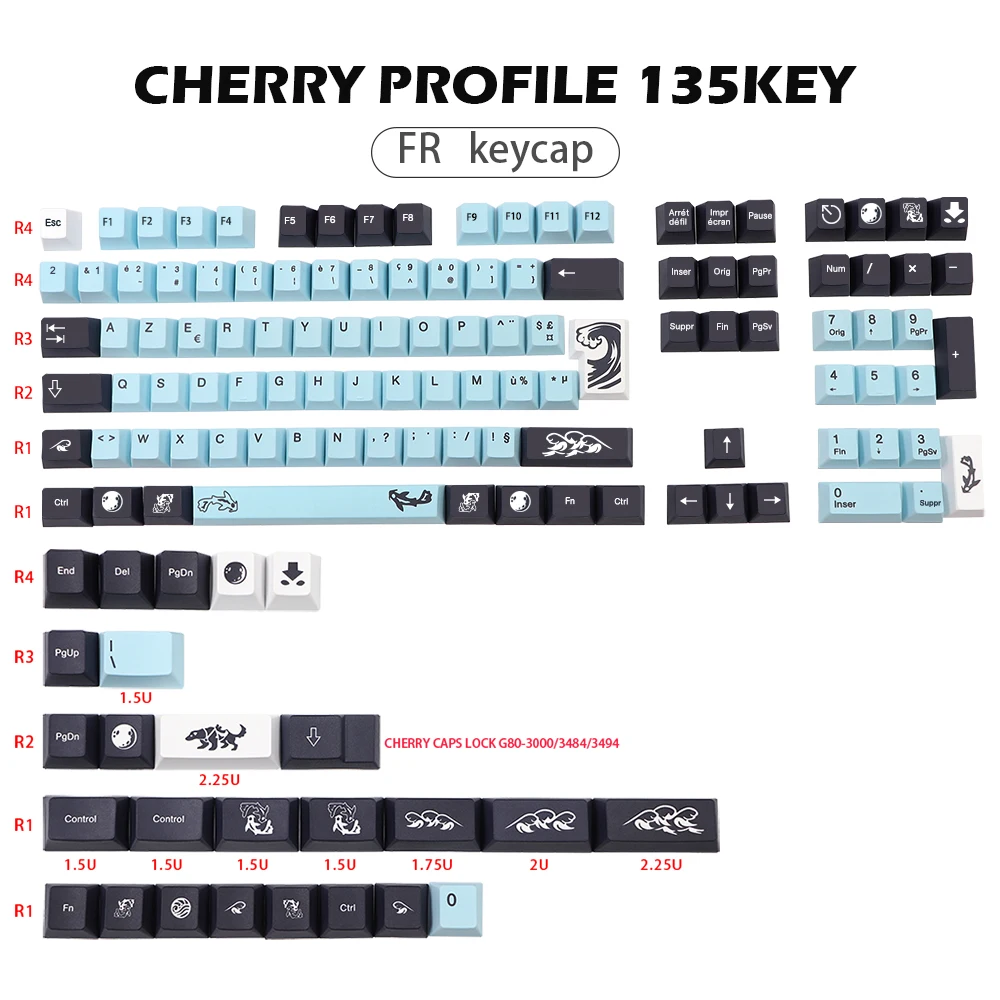 GMK-KEY Keycap FR ISO تخطيط PBT فرنسا قبعات ل MX التبديل الميكانيكية الألعاب لوحة المفاتيح الكرز الشخصي صبغ غطاء مفتاح Subbed