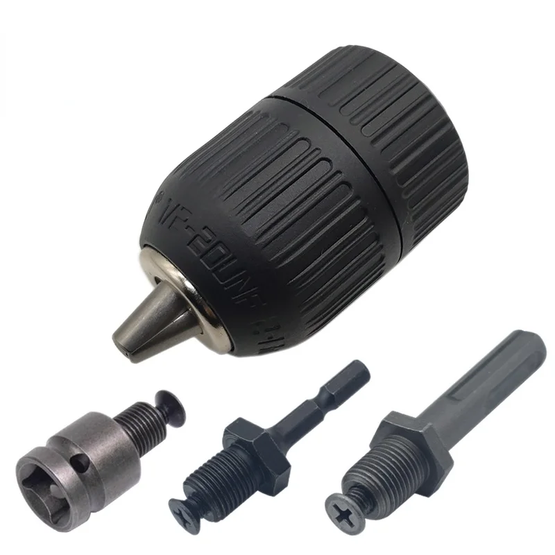 

2-13mm Precise Keyless Drill Chuck Adapter 1/2"-20UNF Thread Quick Change Wrench Adapter SDS-Plus 1/4" Hex for Impact Wrench