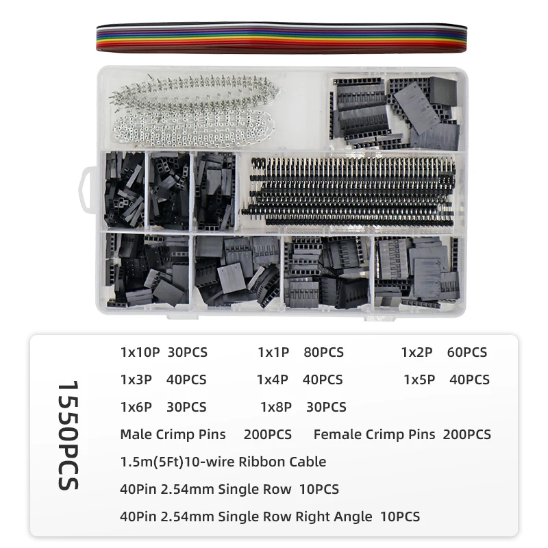 SN-28B ratchet Dupont szczypce zaciskowe z 1550 sztuk zestaw złącza Dupont 0.25-1.0mm ² 22-18AWG Dupont zestaw narzędzi do zaciskania ręcznego