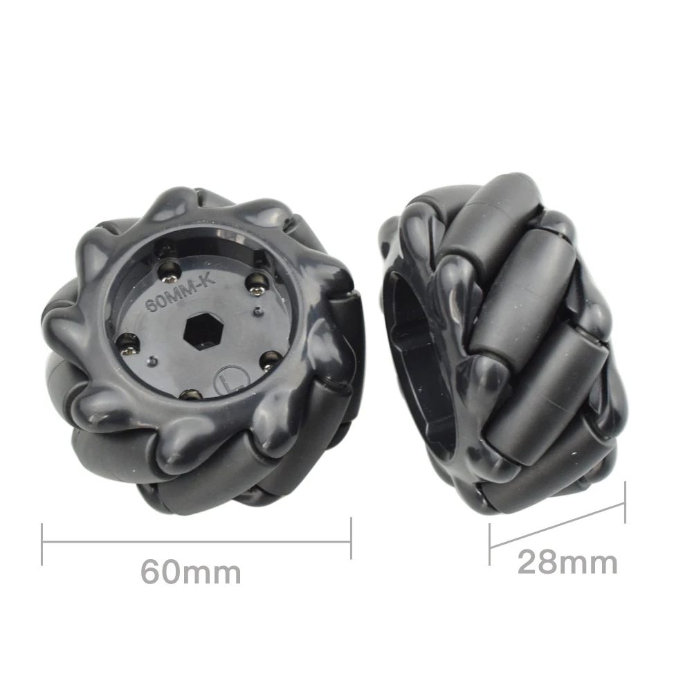 Moebius 60/80/96mm High Hardness Plastic Mecanum Wheel Omni-directional Smart Robot Car with 6mm hubs for Arduino DIY STEM Toy