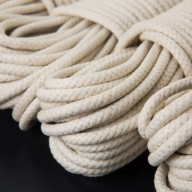 HOT Braided Waxed Cotton Rope Thick 4/5/6/8mm strong stretch flagpole pulley line clothes rope bondage free shipping 25m