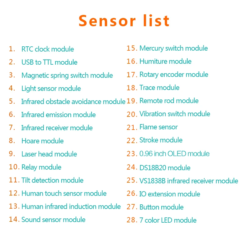 28pcs/lot Orange Pi SET RTC USB to TTL Obstacle Avoidance module (a package of 28 kinds of module)