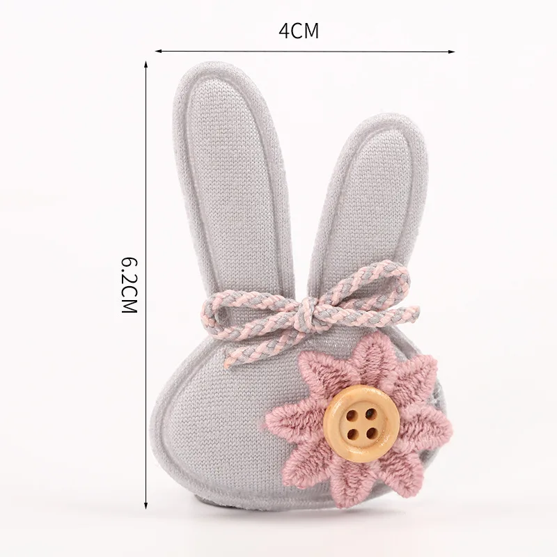 Rabbit with Bow Padded Patches, Appliques for Clothes, Sewing Supplies, DIY Hair Bow Decoration, 6.2x4cm, 20Pcs