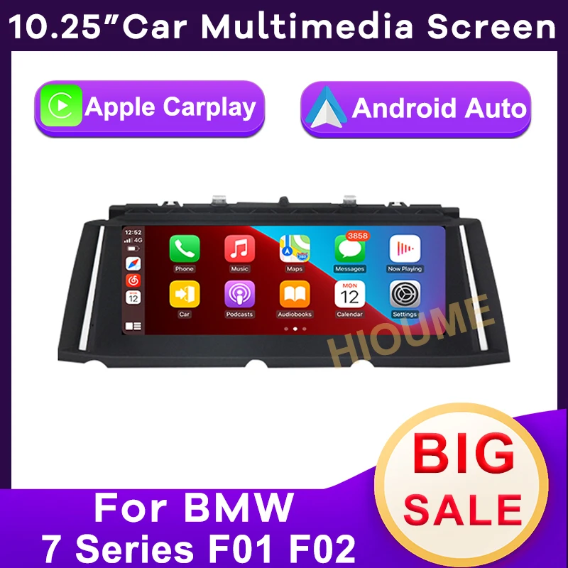 

10.25'' Wireless Apple CarPlay Android auto Multimedia for BMW 7 series F01 F02 Original car CIC NBT system Head unit